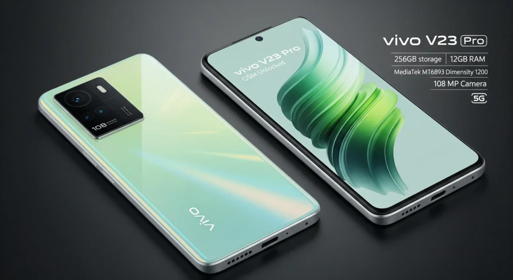 VIVO V23 Pro 256gb 12gb Ram GSM Unlocked Phone Mediatek Mt6893 Dimensity 1200 5g 108 MP